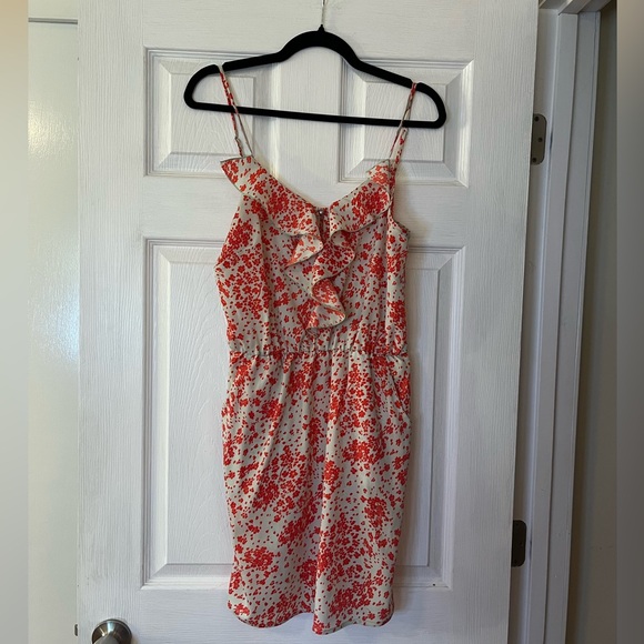 miami Cami Dress Coral Cream Spaghetti Straps Feminine Summer Sundress USA - Picture 4 of 6